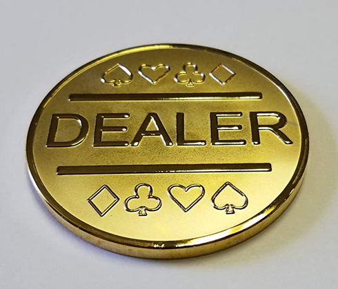 Gold Plated Metal Dealer Button 