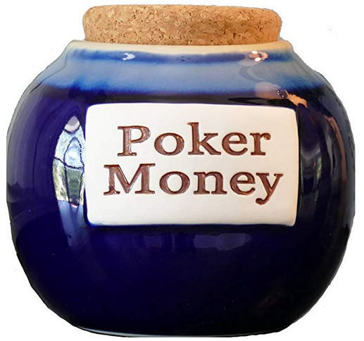 Round Ceramic Poker Money Jar 