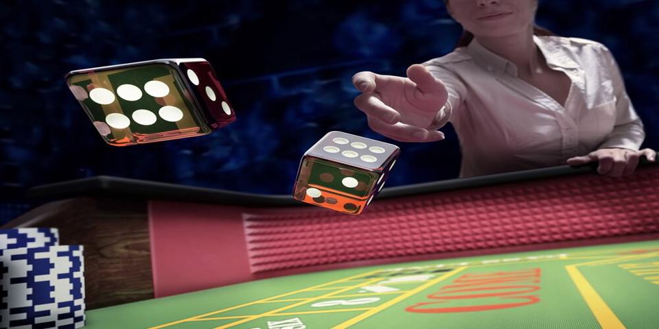 One Single Die Used in the Casino Game of Craps Showing 3 on Top