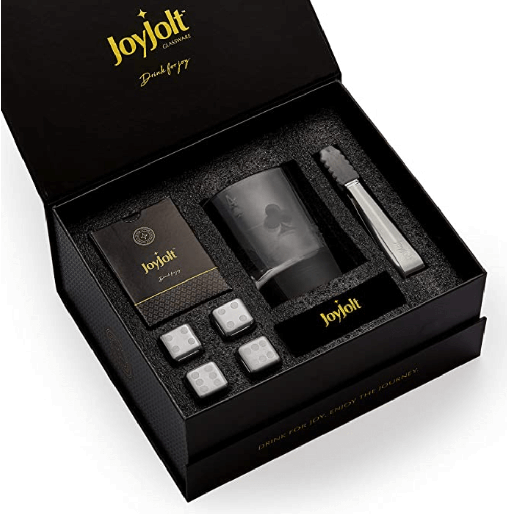 JoyJolt Poker Whiskey Stones Gift Set